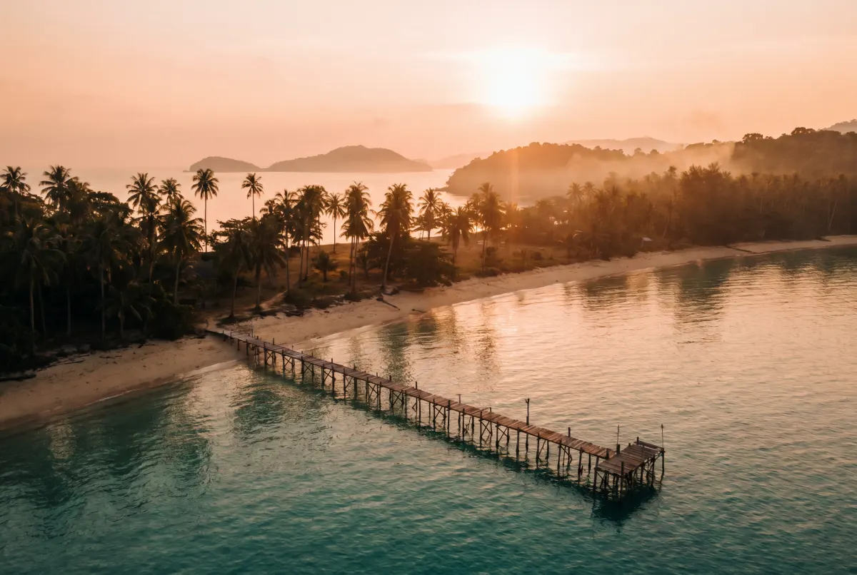 Thai coastline at golden hour